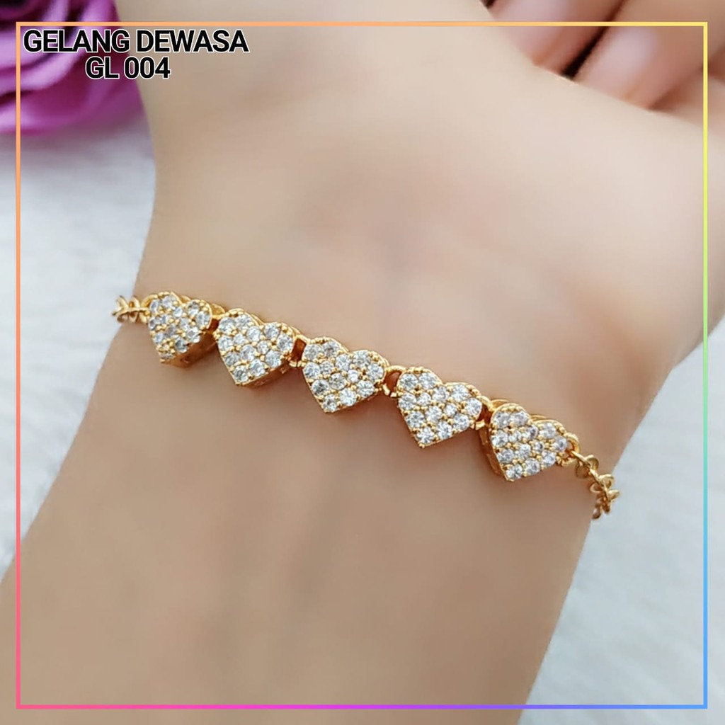 Gelang xuping gelang dewasa rantai love lapis emas gold GL 004