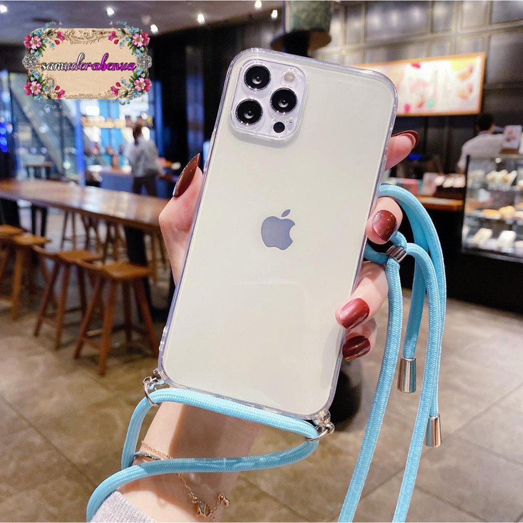 Softcase Slingcase Lanyard Bening ip 6g 6s 7g 7s 8g 8s SE 2020 6g 6s+ 7g+7s+ 8g 8s+ XS MAX 14 PRO MAX SB1716