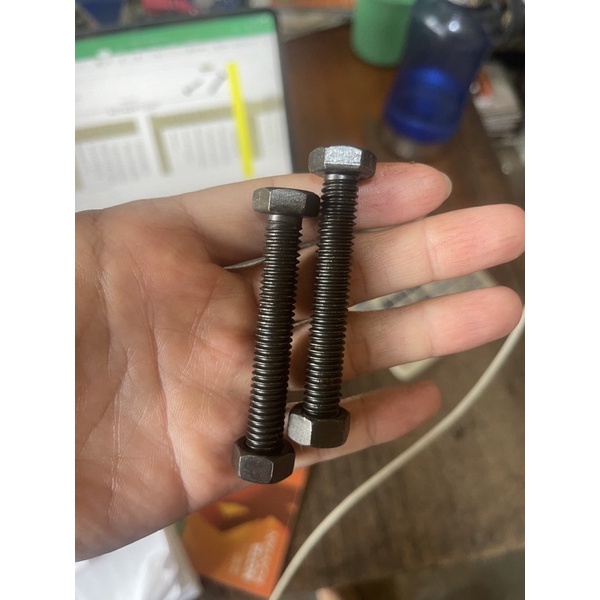 UNC 3/8 x 3” - BAUT MUR BESI HITAM KUNCI 14 PANJANG 7.5 CM