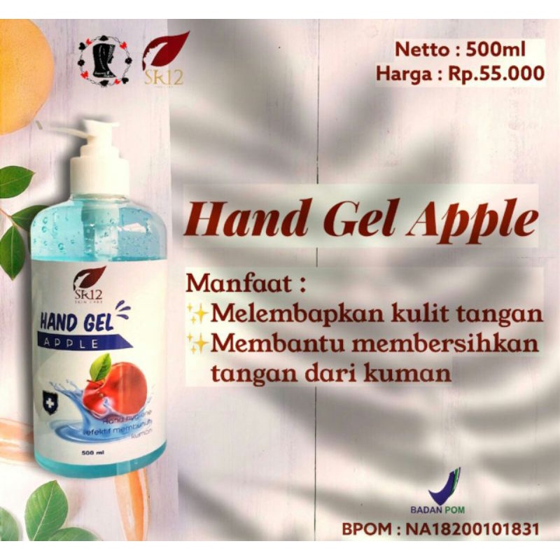 ST12 HAND GEL SANITIZER 500ml/HAND GEL SANITIZER WANGI BUAH APPLE