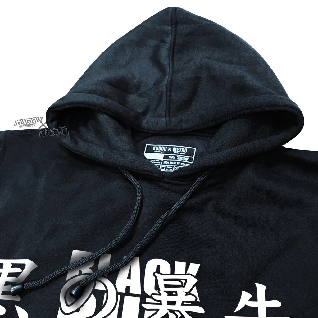 Hoodie Blackbull Black Clover Kanji Hitam Fleece