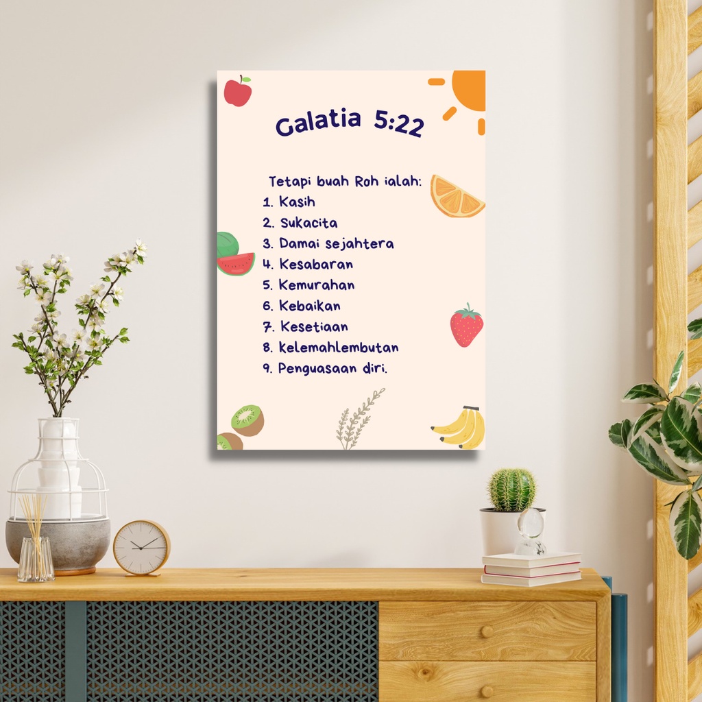 Hiasan Dinding Buah Buah Roh / Kado Natal / Pajangan sekolah Kristen