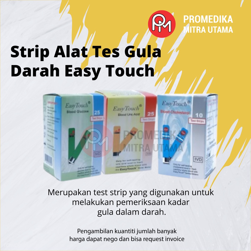 Strip Alat Tes Gula, Asam Urat Kolesterol dan HB (Hemoglobin) Easy Touch