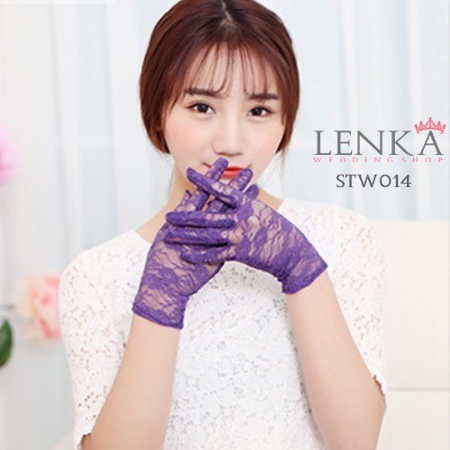 [BISA COD]  PURPLE GLOVES AKSESORIS PERNIKAHAN PESTA SARUNG TANGAN WANITA STW014