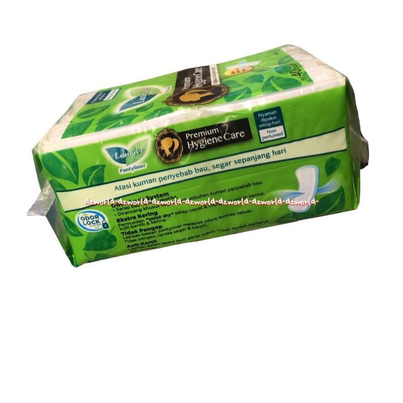 Laurier Premium Hygiene Care 40pcs Pembalut Wanita Cegah Bau Tak Sedap Ekstra Kering Kao Laurier Panty Liner Pantiliner Tipis Laurrier Hijau Green