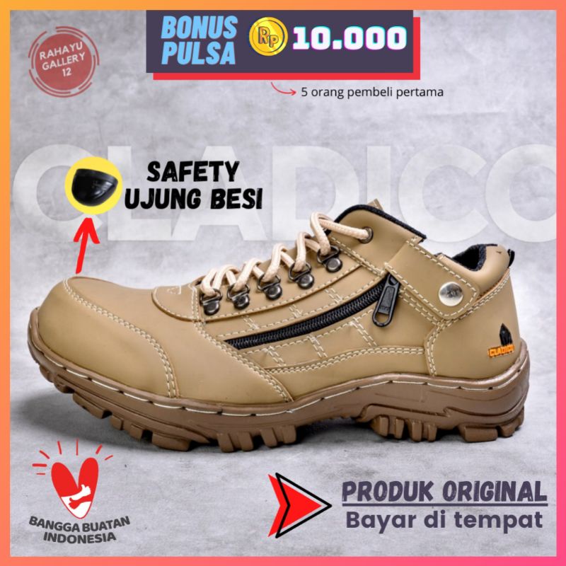 Sepatu Safety Pria Ujung Besi Cladico Lion Pendek Original Kerja Proyek Lapangan Industri