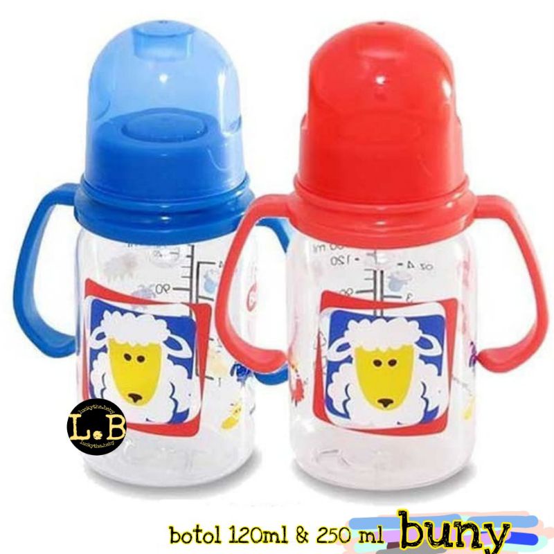 botol susu bunny gagang medium &amp; besar / botol asi bayi ada  pegangannya / botol bayi bunny