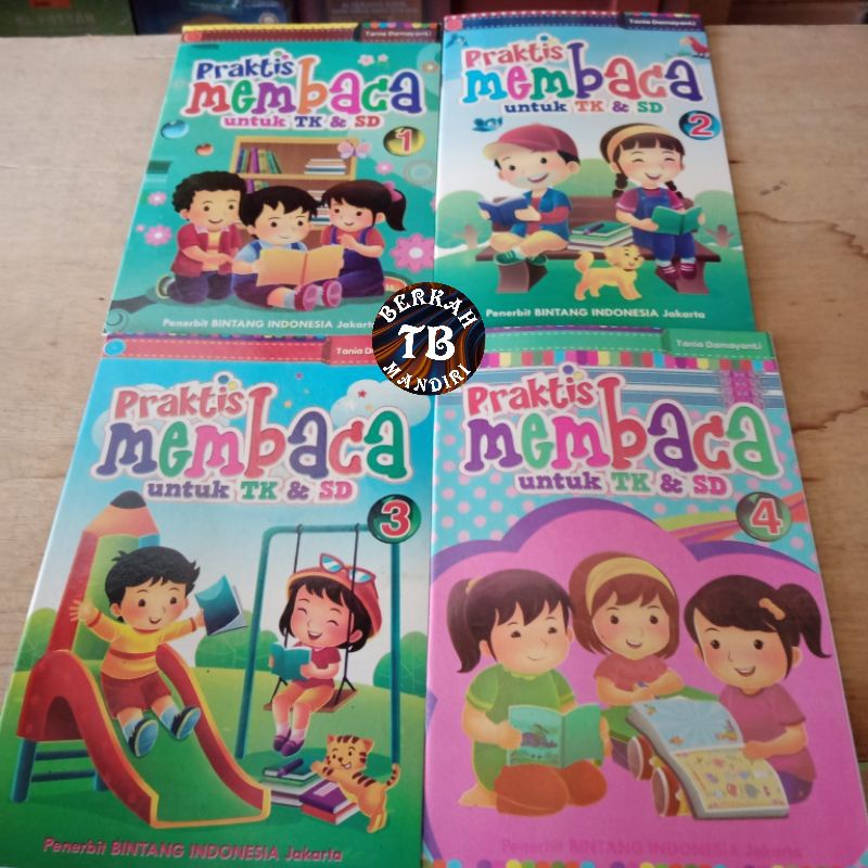 BUKUPAKET TK / SD ISI 4 BUKUPRAKTIS BACA JILID 1s/d 4 15×25CM