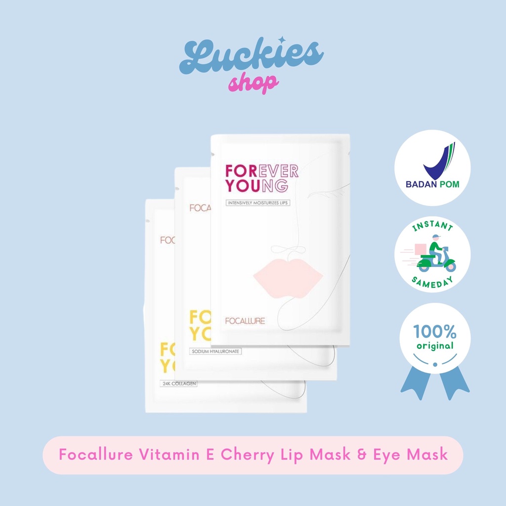 BPOM Focallure Vitamin E Cherry Lip Mask &amp; Eye Mask Skincare Masker Kantong Mata Pelembab Bawah Kantong Mata FASC01