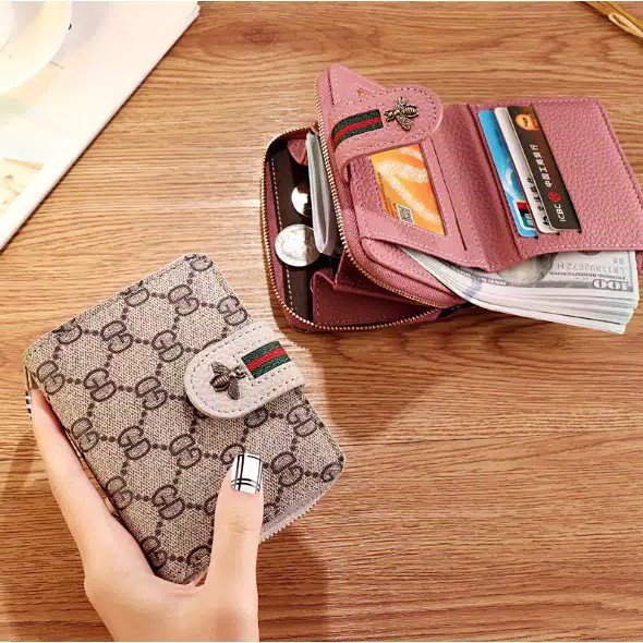 Dompet Lipat Wanita Motif Dompet Uang Kertas Koin Import Multifungsi Women Wallet Azgalery D44