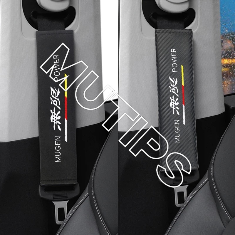 Honda 2pcs Bantalan Busa Bahu Sabuk Pengaman Mobil Motif Carbon Fiber Untuk Civic CRV HRV BRV Accord Jazz
