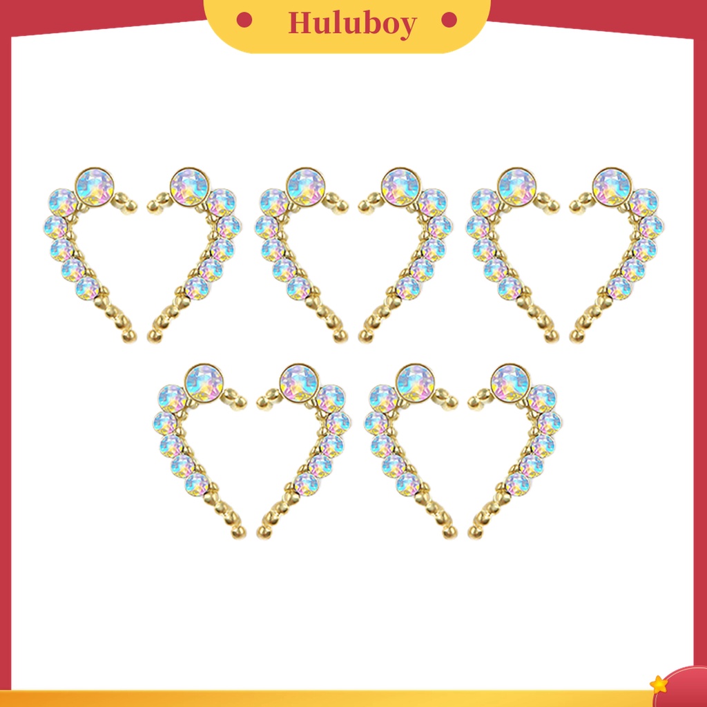 Huluboy Huluboy♡ 10pcs Dekorasi Manicure Bentuk Hati Simetris Bahan Alloy Untuk Fotografi