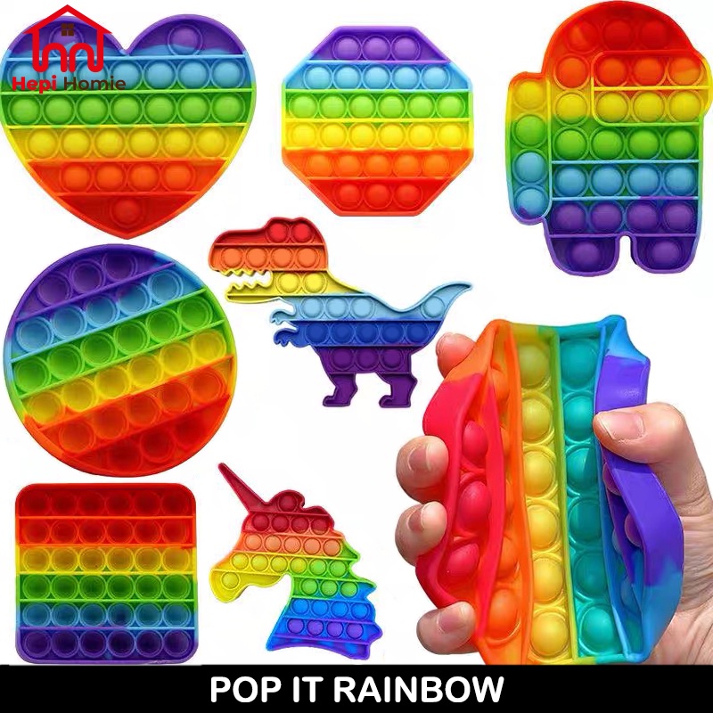 [HH] MAINAN ANAK POP IT RAINBOW UNICORN AMONG US MURAH / TOY BUBBLE POP ITS FIDGET PUSH POPIT DADU PENGHILANG STRESS