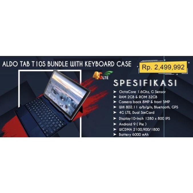 Aldo Tab T10S Bundle With Keyboard Case.