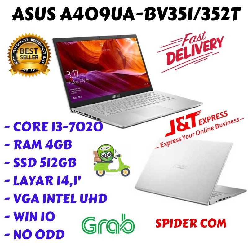 LAPTOP ASUS A409UA-BV352T Core I3-7020 / Ram 4GB / SSD 512 / 14" / VGA INTEL UHD / WIN 10