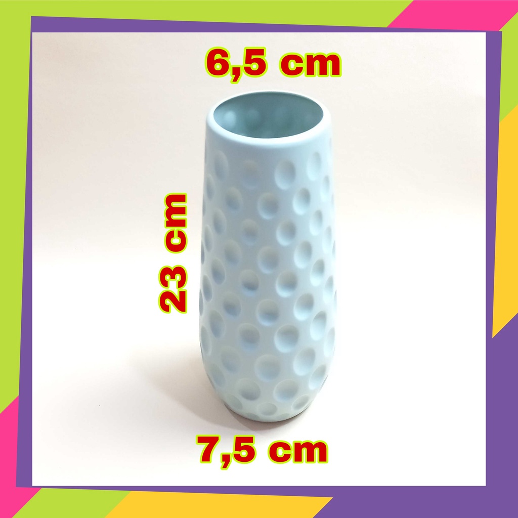 1674D2 / Pot bunga plastik motif polkadot tanaman Artificial / Vas bunga dekorasi gaya Nordic