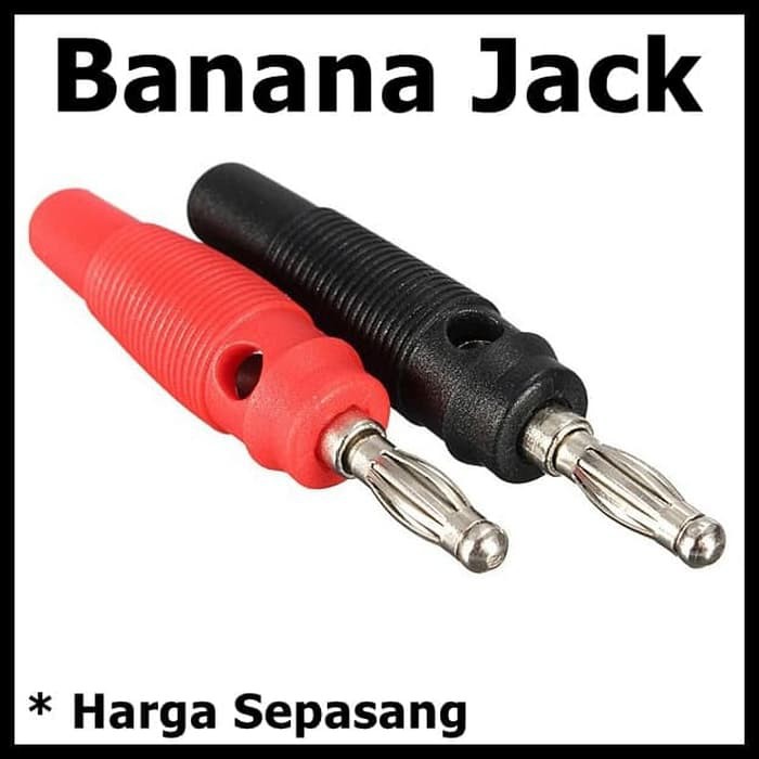 Jack Banana Bagus Karet Plug Banana Male Merah Hitam per set