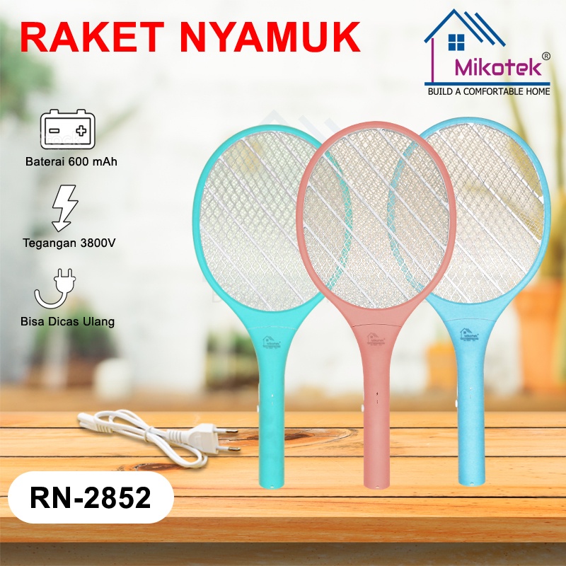 Mikotek 2852 Raket Nyamuk Mikotek Recharger Cas + Kabel cas Raket Premium