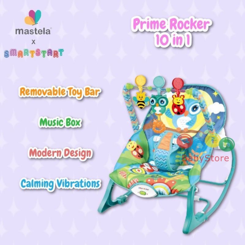 0Mastela Bouncer Rocker Prime 10 in 1 Infant To Toddler FREE BUBBLE..