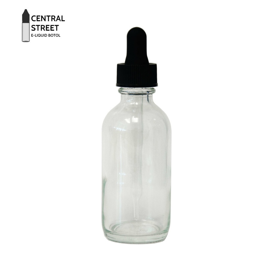 60ml Glass Dropper Bottle / Botol Kaca Clear Pipet 60 ml (Tutup Hitam)