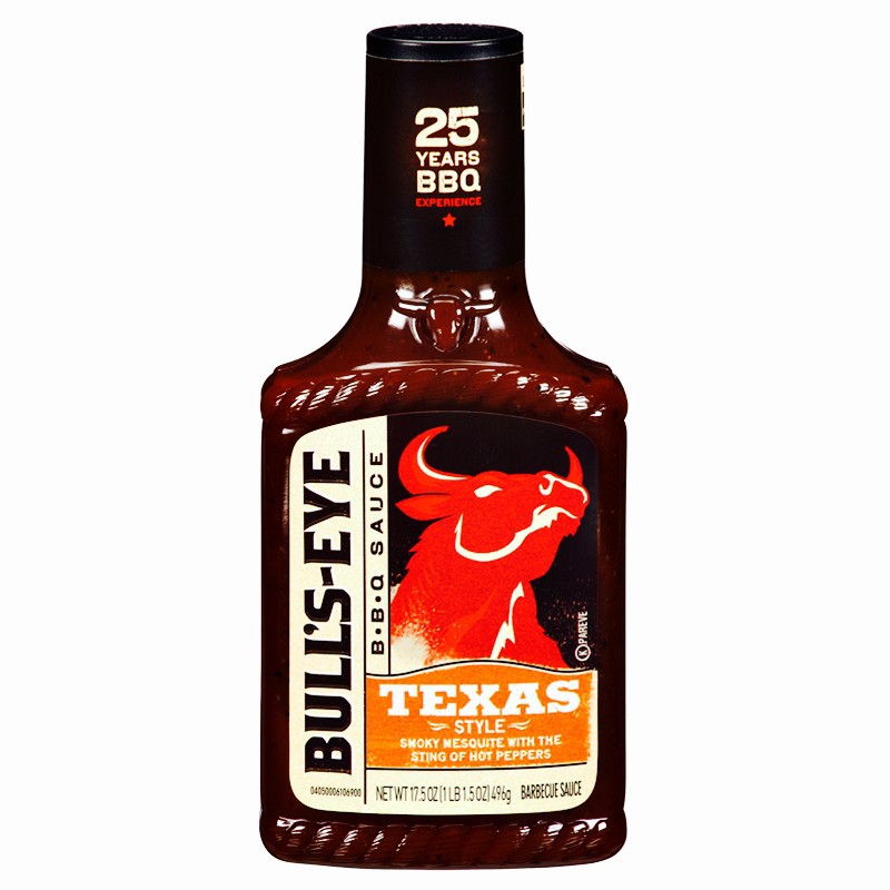 

Bull's Eye Texas Style BBQ Barbecue Sauce Spicy Hot Marinade Grilling Saus Barbekyu Mesquite Pedas