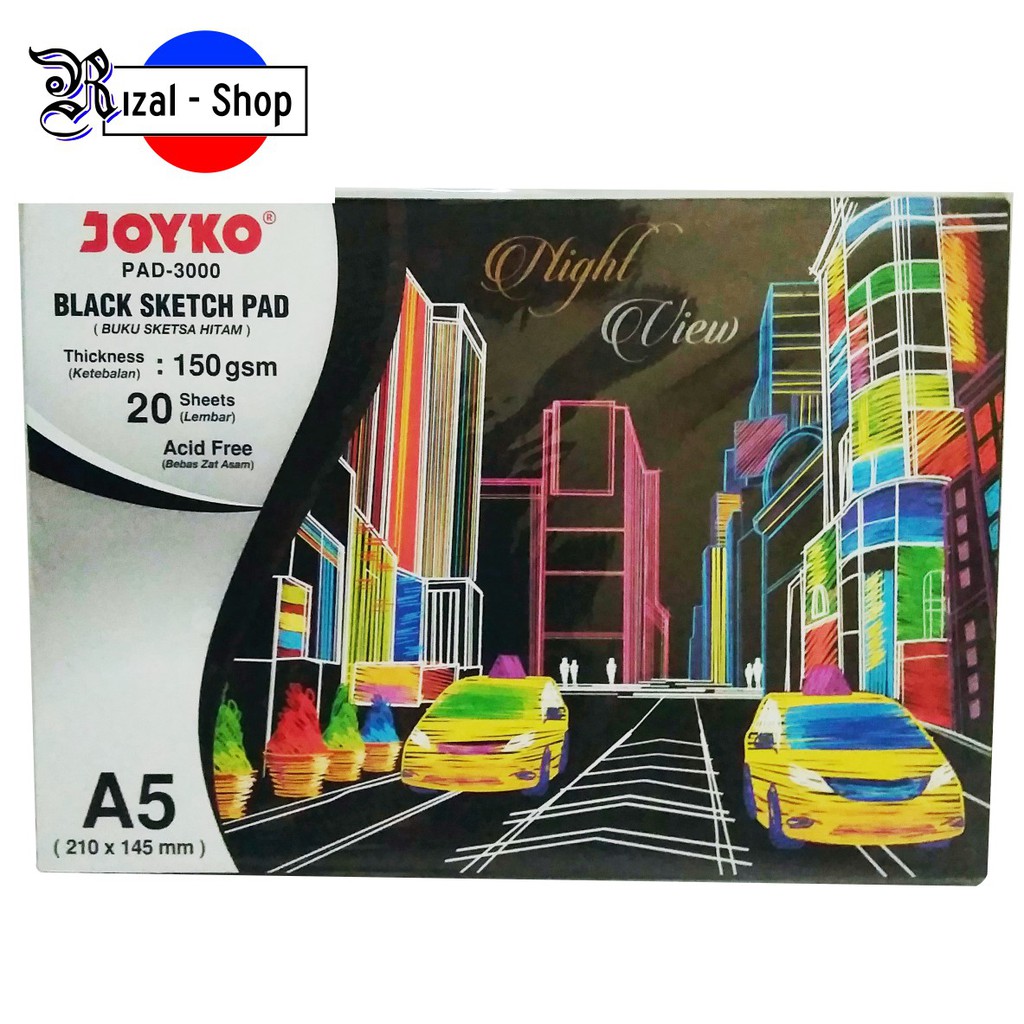 

JOYKO Buku sketsa hitam A5 / black sketch book A5 PAD-3000 150gsm
