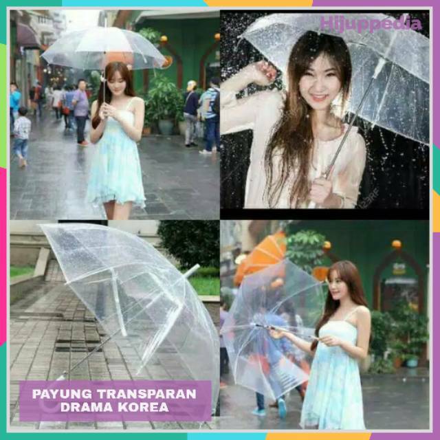 Payung Transparan Bening umbrella transparant Korea Japan Best Quality Termurah