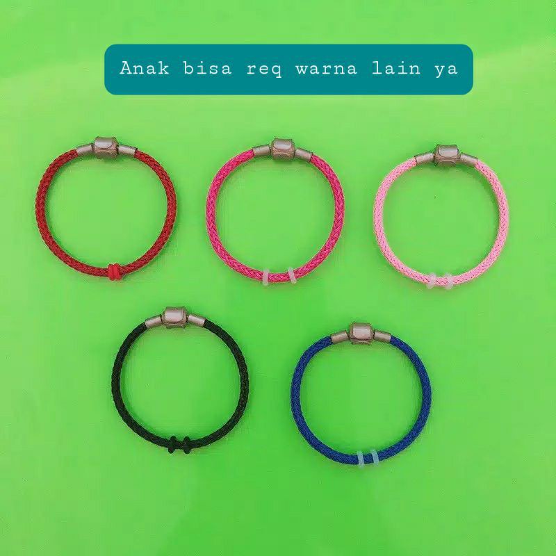 Tali gelang kawat serut dan kancing custom pandora anak dan dewasa