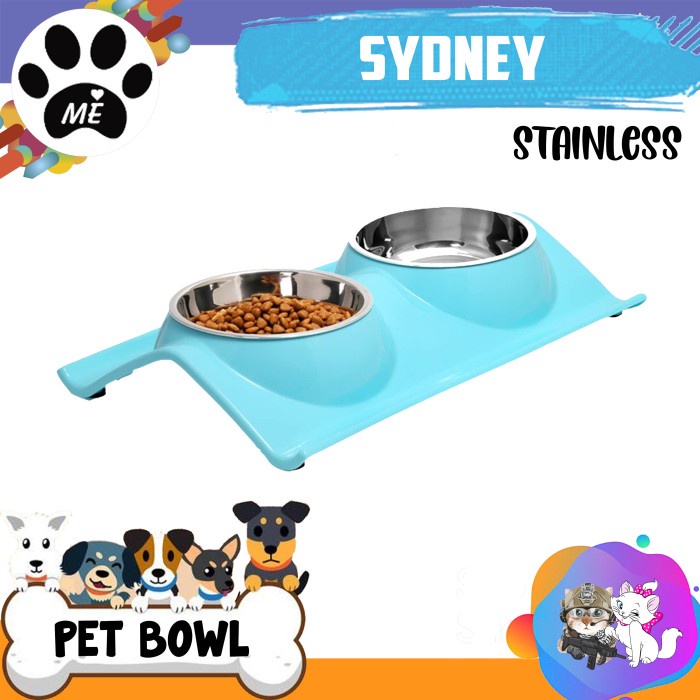 Tempat Makan Minum Anjing Kucing &quot;DOUBLE SYDNEY&quot; Anti Slip