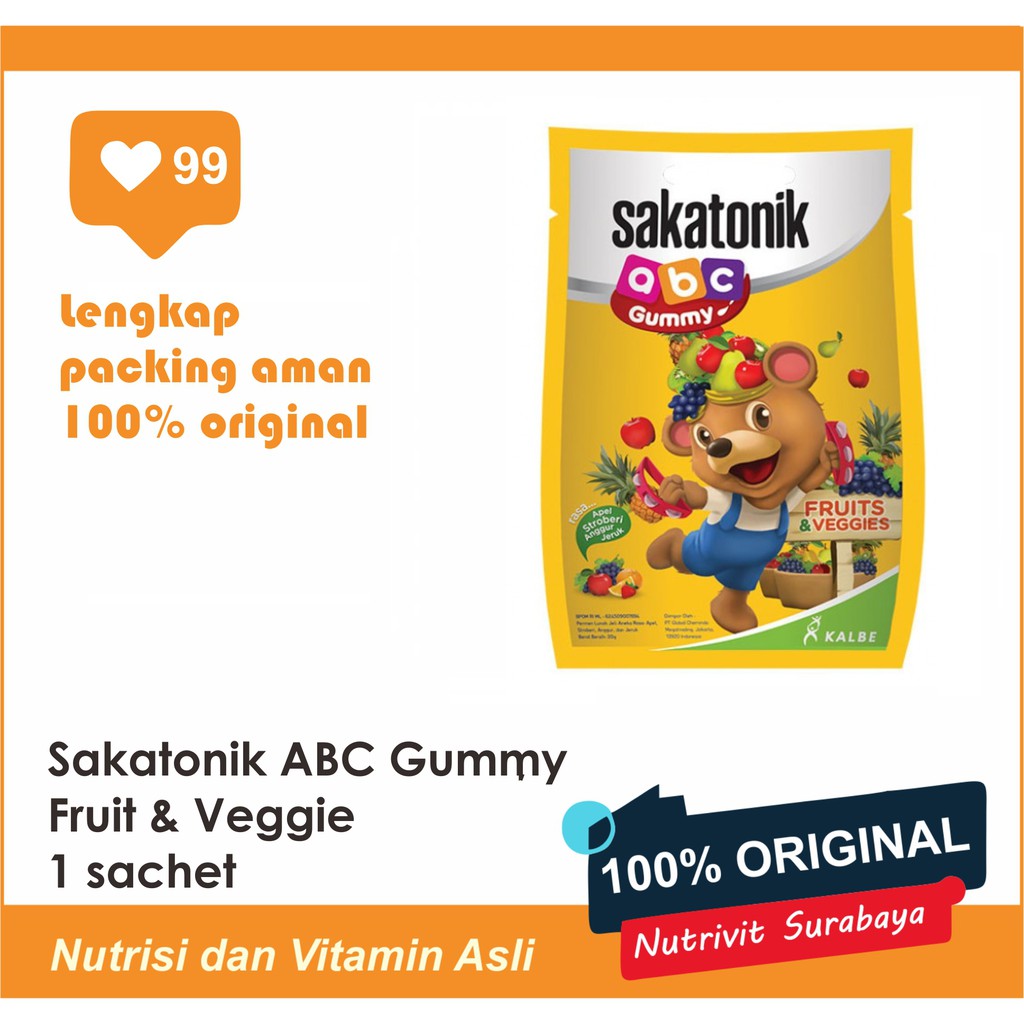 SAKATONIK ABC FRUIT AND VEGGIE GUMMY 1 SACHET