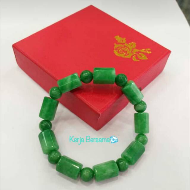Gelang Batu giok asli tabung bulat kode 2