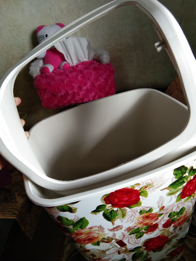 Tempat Sampah Tutup Goyang,print Rose/shaby / Ester Size 5l Dan 10l, 15l