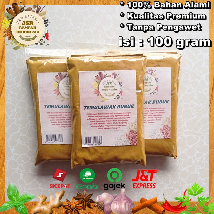 

TEMULAWAK BUBUK ASLI ISI 100 GRAM BUMBU DAPUR JSR REMPAH CURCUMA POWDER