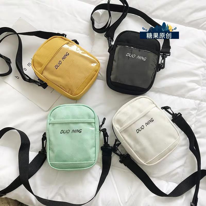 Gadisshop DUO NING Tas Selempang Sling Bag Saku Transparant