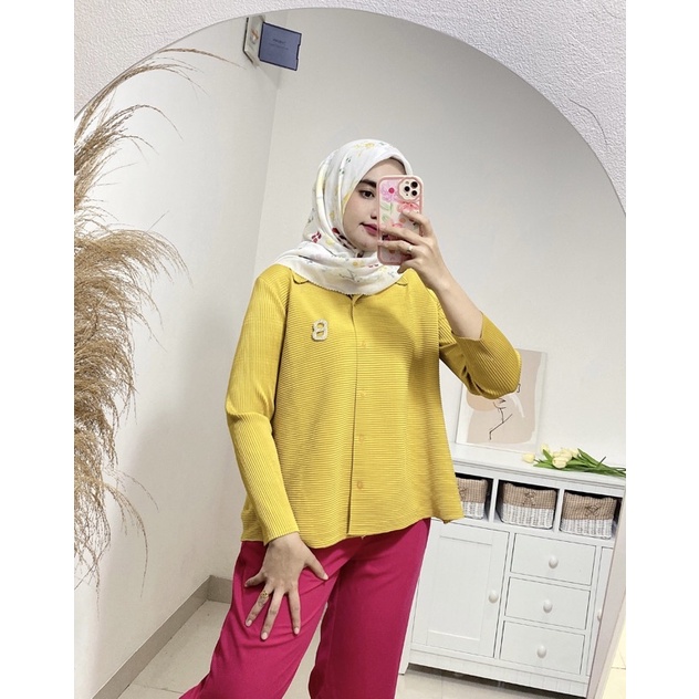 Gabby pleats Shirt / kemeja plisket /baju plisket Nagita