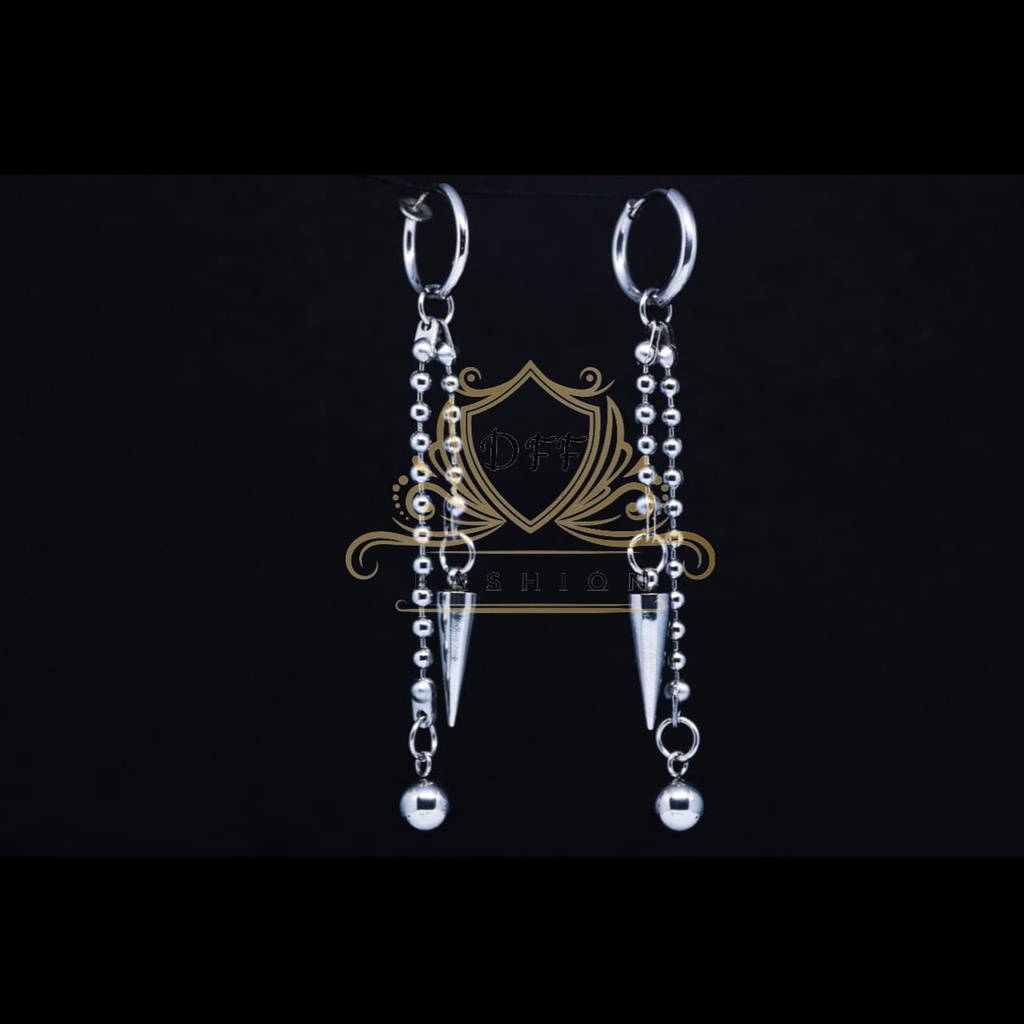 1pc KPop BTS Bangtan Boys Anting Hoops Aksen Bandul Rumbai / Anting Tindik pria dan wanita