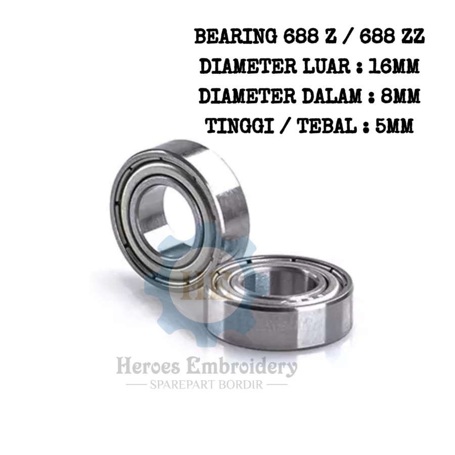 BEARING 688Z /BEARING 688ZZ ( 8x16x5mm ) ISI 10 PCS