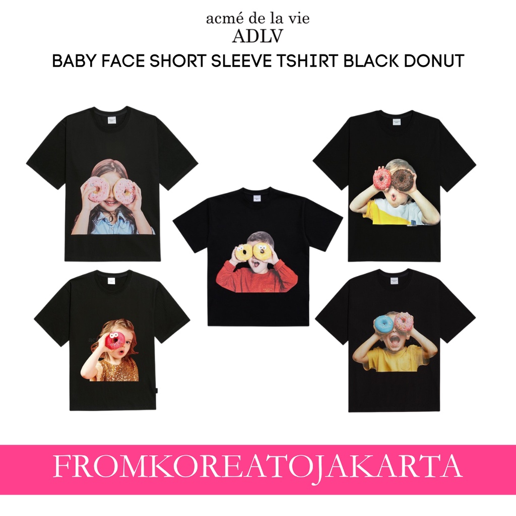 ADLV BABY FACE SHORT SLEEVE TSHIRT BLACK DONUT