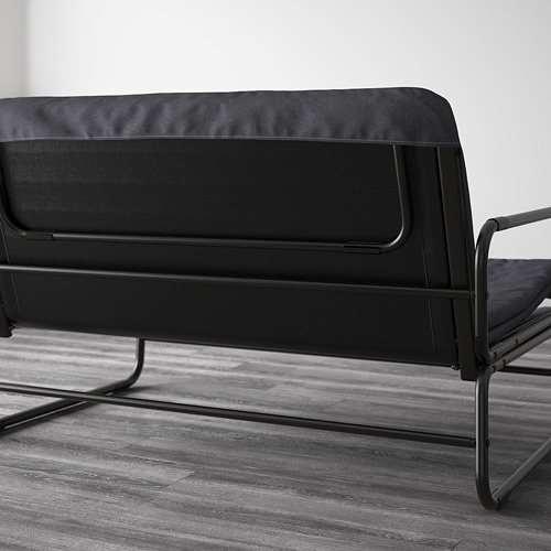 HAMMARN Sofa tempat tidur, knisa abu-abu tua hitam, 120 cm