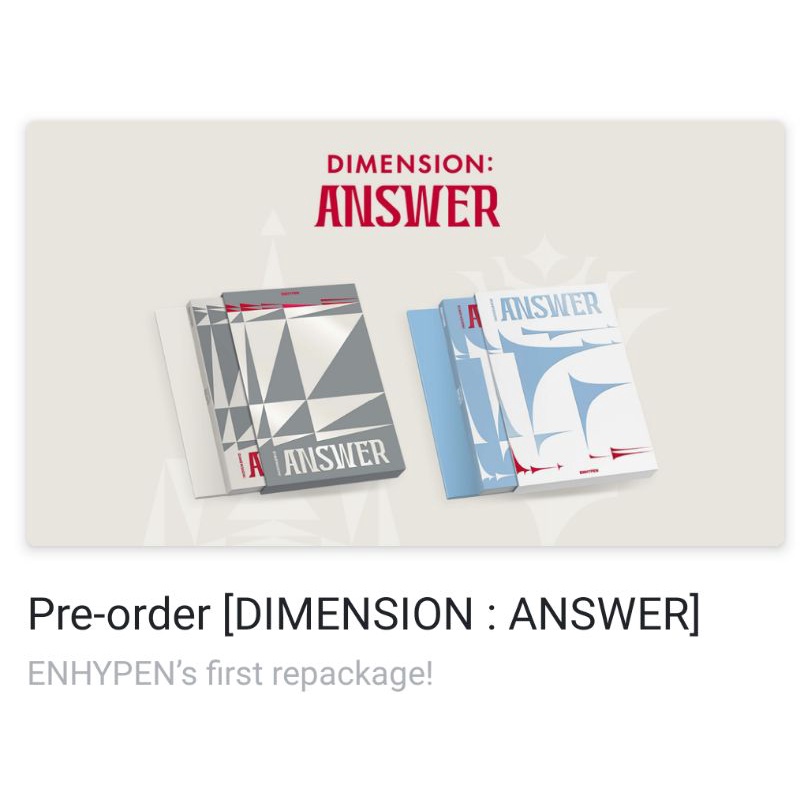 ALBUM DIMENSION ANSWER ENHYPEN