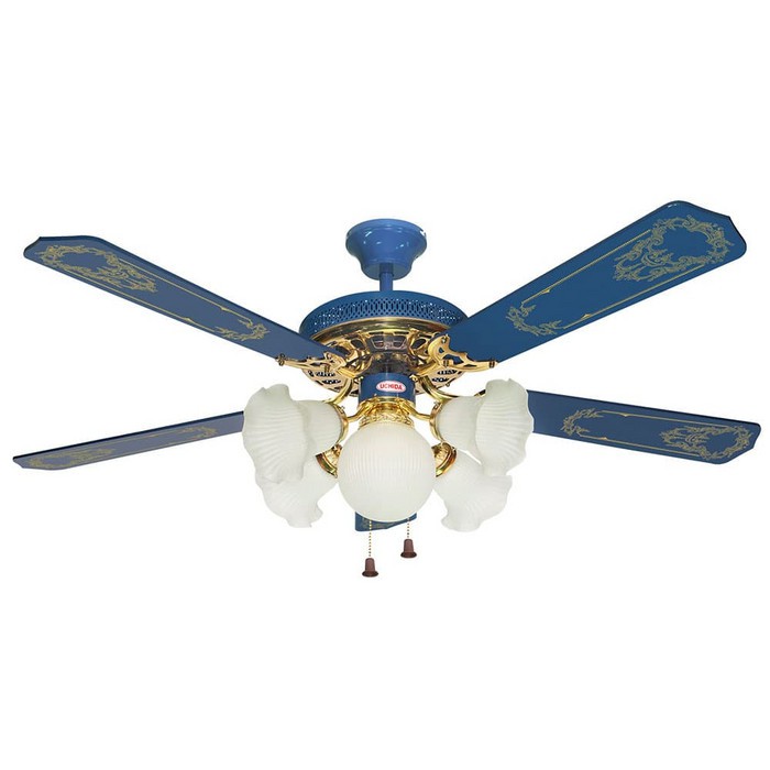 Ceiling Fan 52 inch Biru 5 Lampu Uchida CF 114