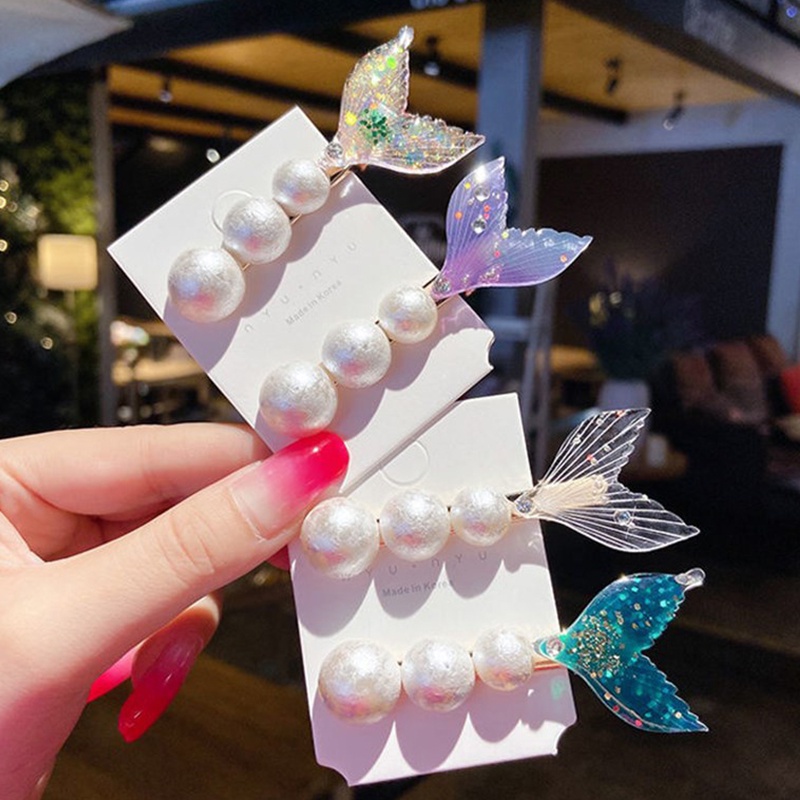 [ACKER] Magic Charming Mermaid Pearl Hairclips Aksesori Jepit Rambut