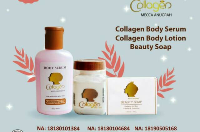 PAKET MECCA ANUGRAH ( BIBIT COLLAGEN + BODY SERUM + BEAUTY SOAP) ORIGINAL BPOM