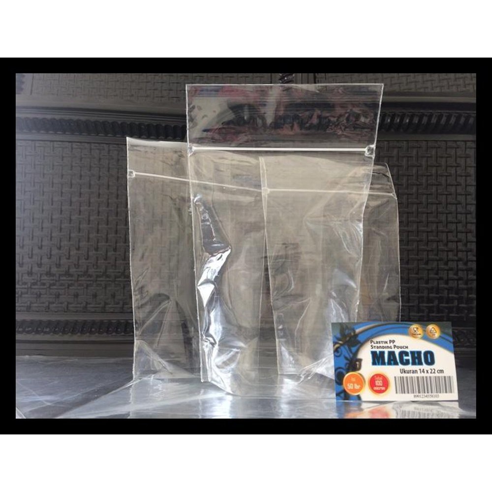 Isi 50PCS PLASTIK PP ZIPLOCK STANDING POUCH 14x22 PLASTIK SEGEL PP KLIP BERDIRI BENING 14 x 22