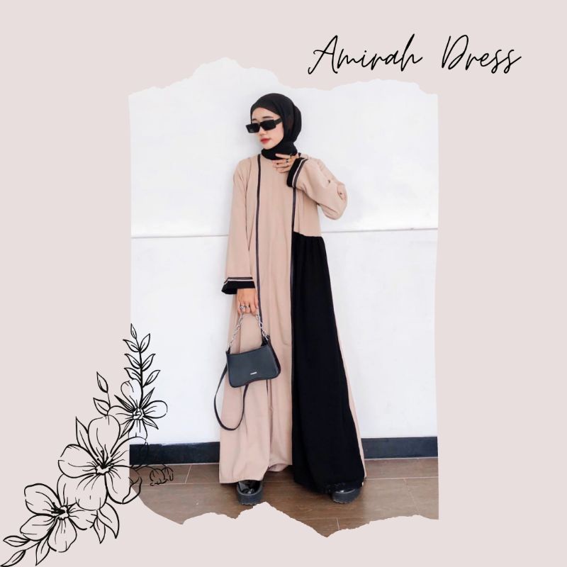 Amirah Dress Simple Elegan Abaya Arab Hitam Milo