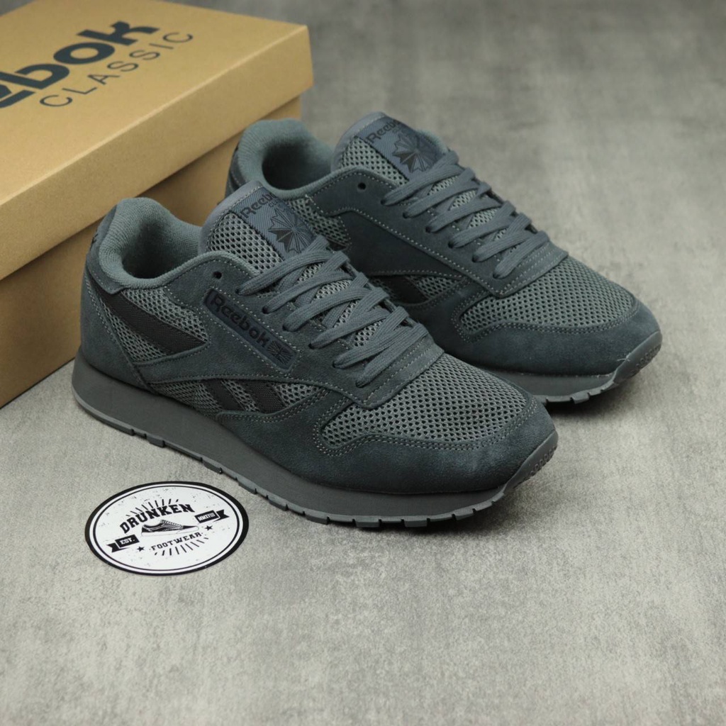reebok leather grey