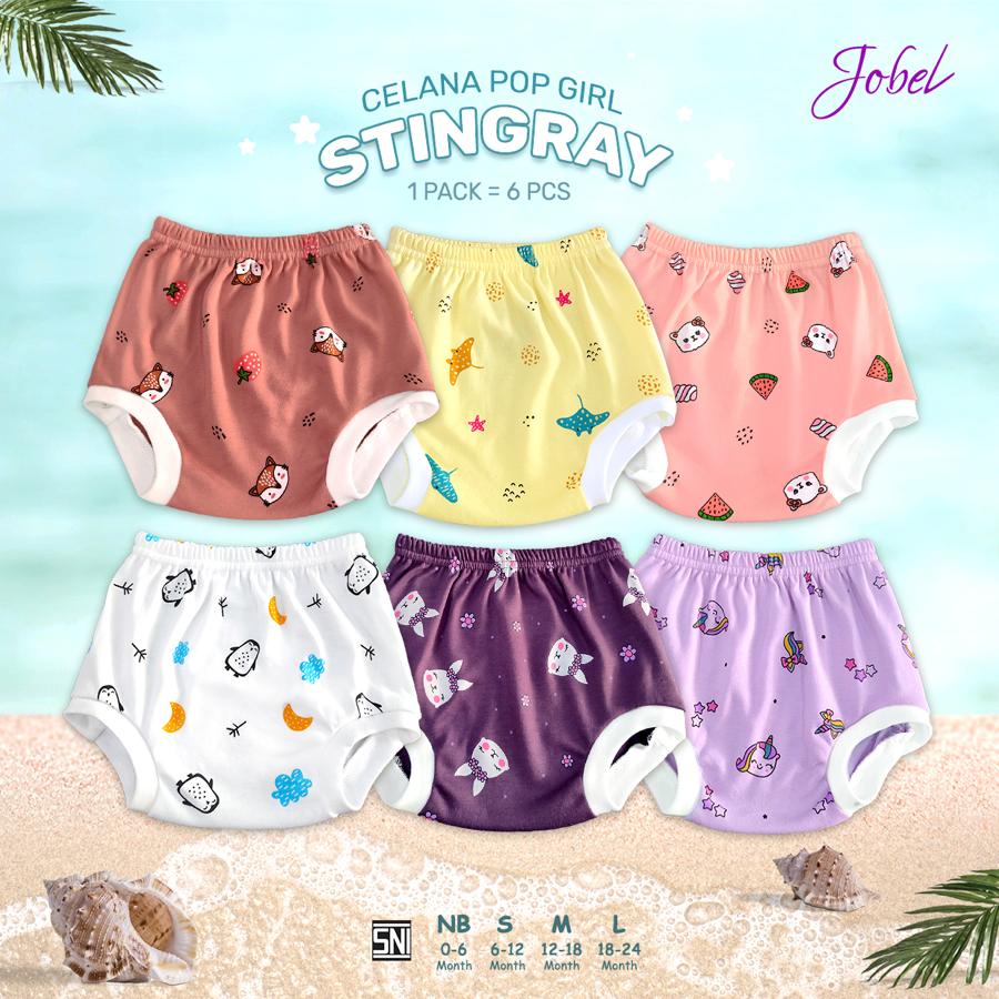 Jobel Celana Pop Stingray 0-24 Bulan - Celana Dalam Anak Isi 6pcs