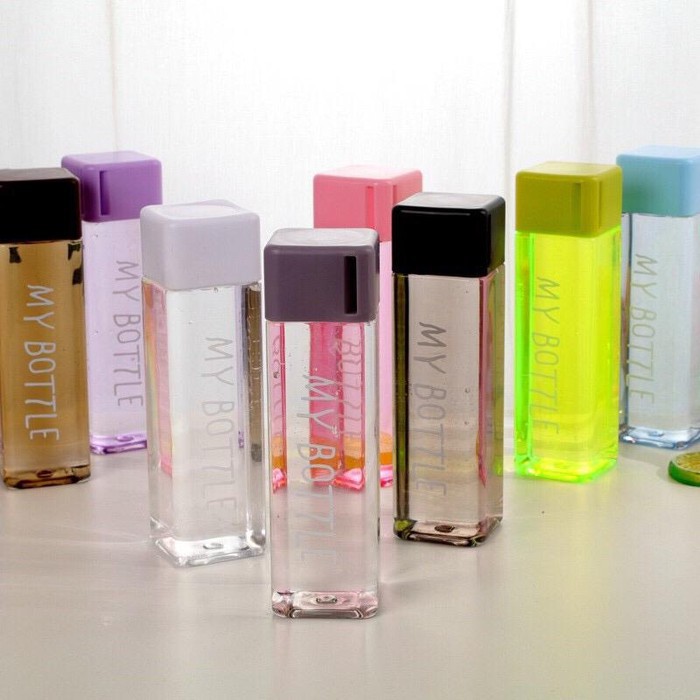 My Bottle Bening Warna Segi Atau Petak Atau Botol Minum Kotak 500 ml my botol petak my botol minum
