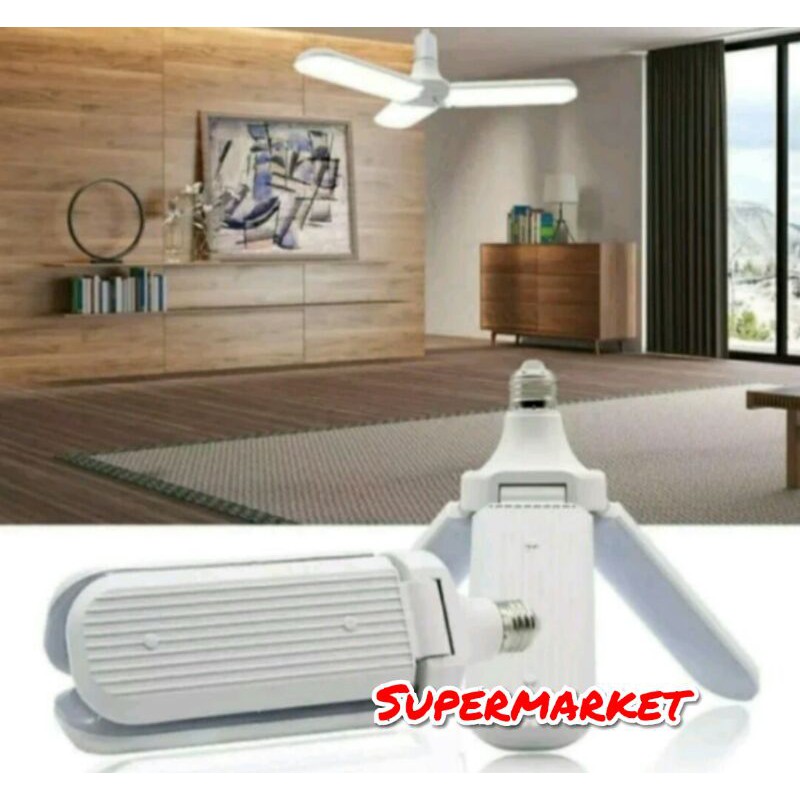 Lampu Bohlam LED Model Kipas 3 Baling Fan Blade Putih