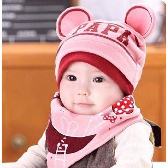 Satu Set Kupluk + Celemek | Bib + Hat I love Papa